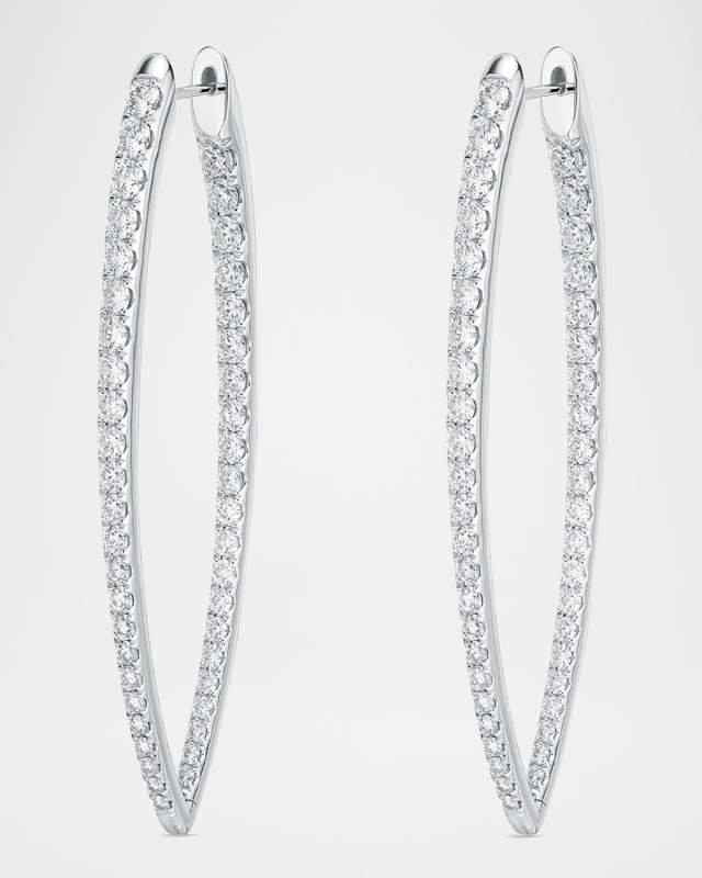 Imperial Diamond Hoop Earrings in 18K White Gold